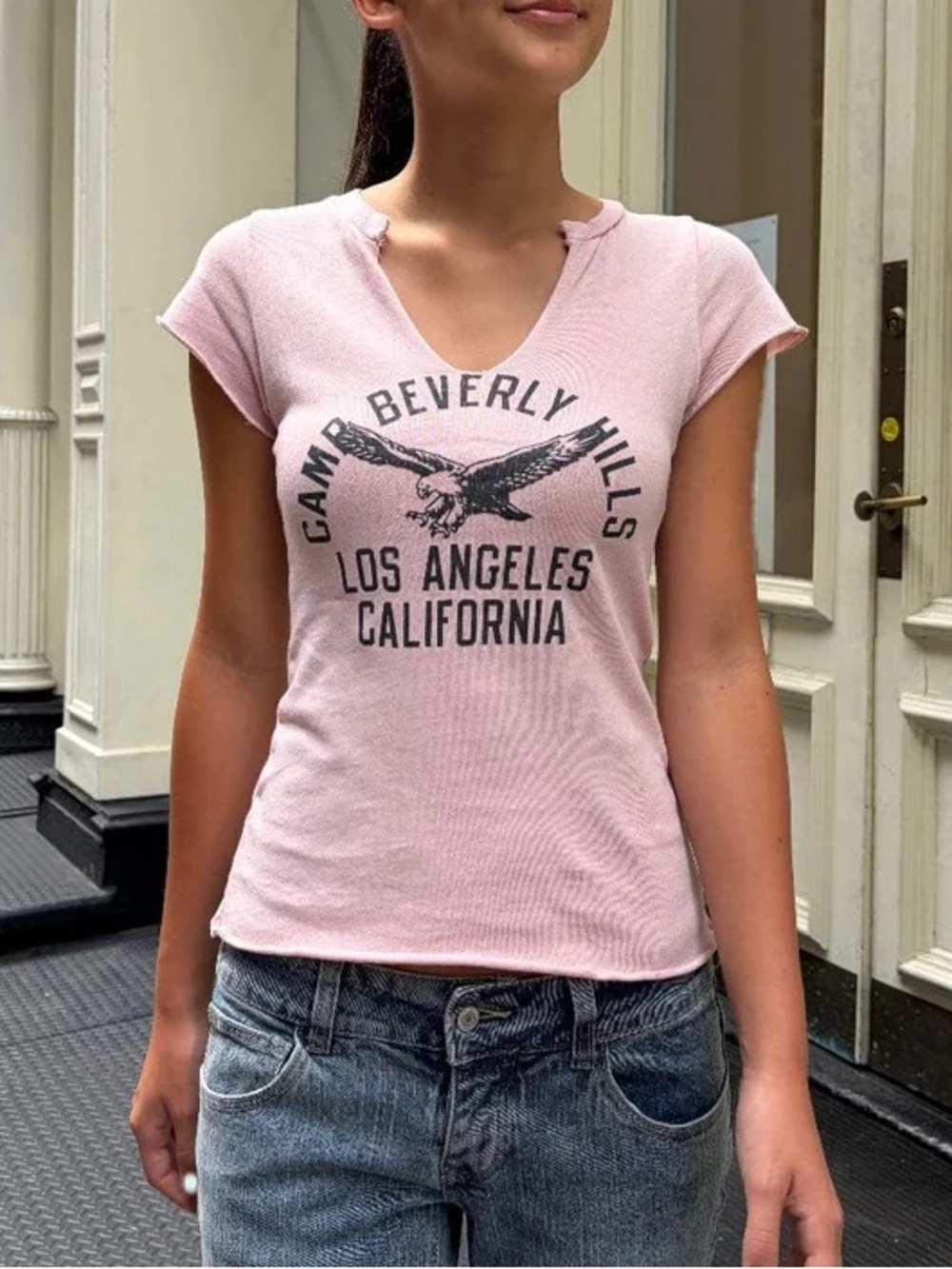 Brandy melville pink Ava Beverly Hills top